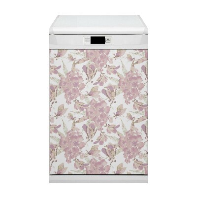 Magnetic dishwasher cover Hibiscus pale pink