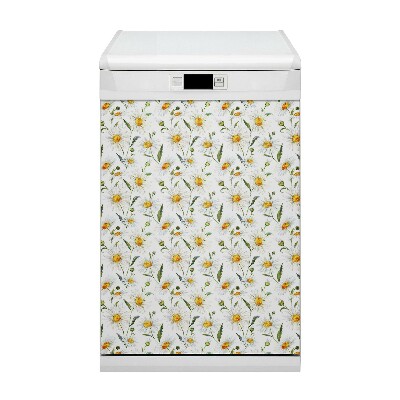 Magnetic dishwasher cover Chamomile field