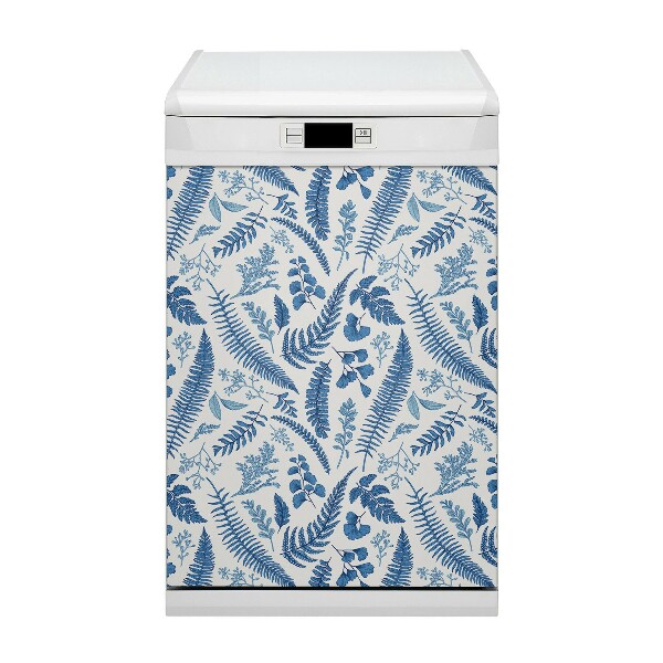 Dishwasher cover magnet Blue ferns