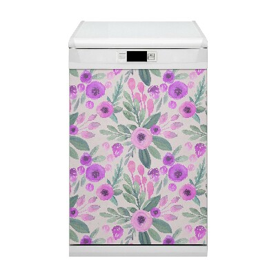 Magnetic dishwasher cover Floral pattern