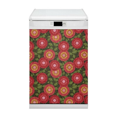 Magnetic dishwasher cover Geometric flower