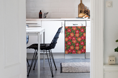 Magnetic dishwasher cover Geometric flower