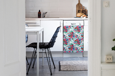 Magnetic dishwasher cover Colorful flowers