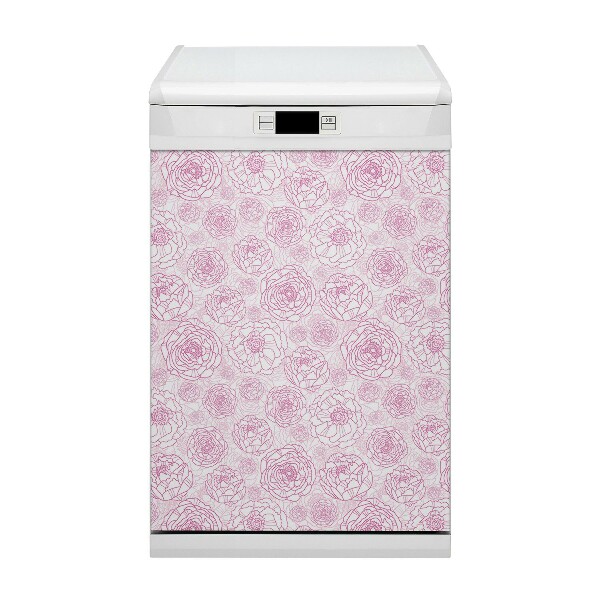 Dishwasher cover magnet Pink flowers