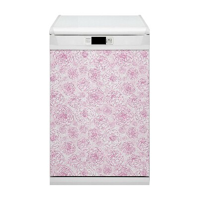 Dishwasher cover magnet Pink flowers