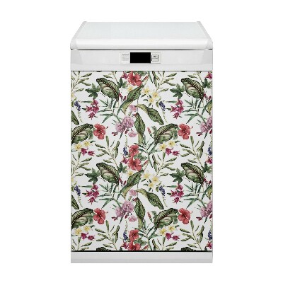 Dishwasher cover magnet Tropical flowers