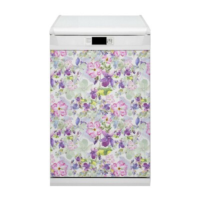 Dishwasher cover magnet Purple flowers