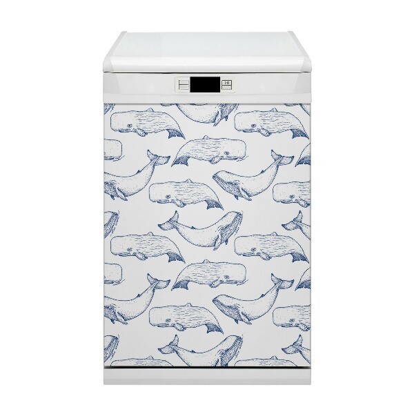 Decorative dishwasher magnet Blue whales