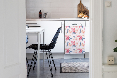 Magnetic dishwasher cover Hydrangeas