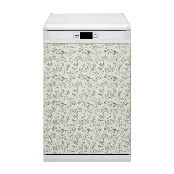 Dishwasher cover magnet Green leaves