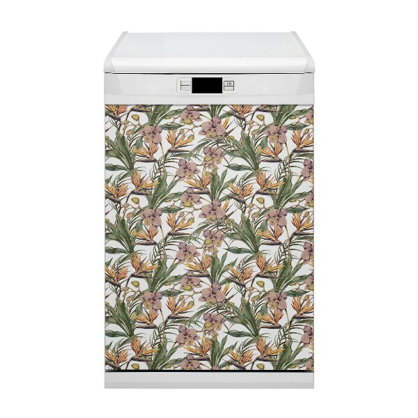 Magnetic dishwasher cover Botanical leaves