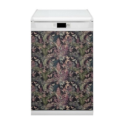 Magnetic dishwasher cover Hummingbird and butterflies