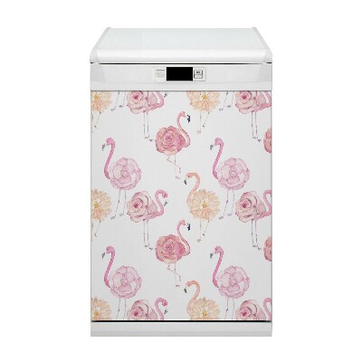 Dishwasher cover magnet Flamings Flowers