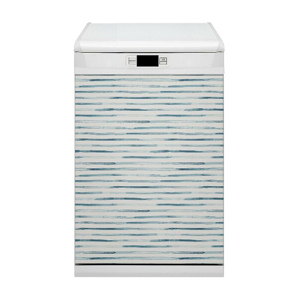 Dishwasher cover magnet Blue lines