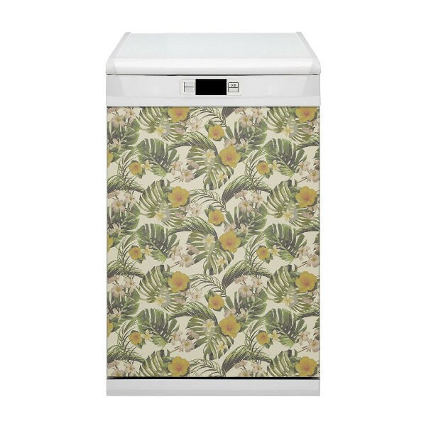 Dishwasher cover magnet Tropical flowers