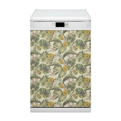 Dishwasher cover magnet Tropical flowers