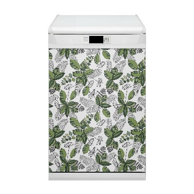 Magnetic dishwasher cover Botanical pattern