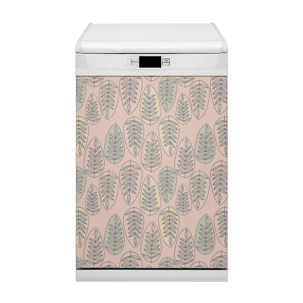 Dishwasher cover magnet Colorful leaves