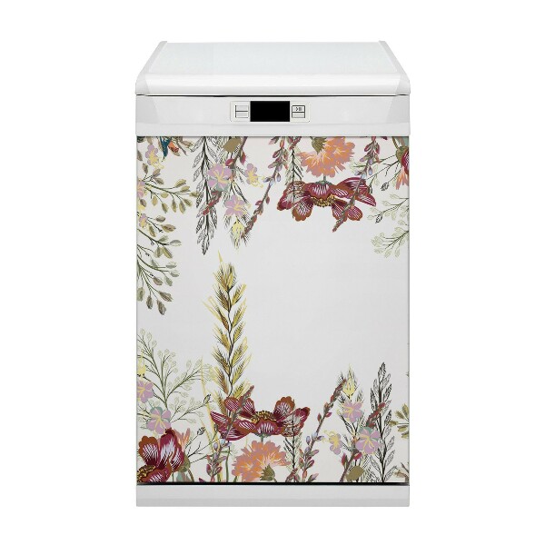 Magnetic dishwasher cover Field flowers