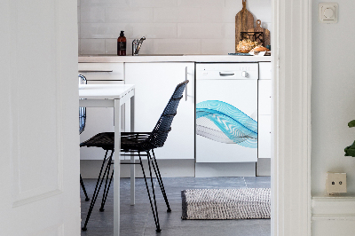 Dishwasher cover Blue-gray stripes