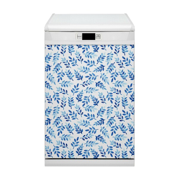 Magnetic dishwasher cover Blue watercolor