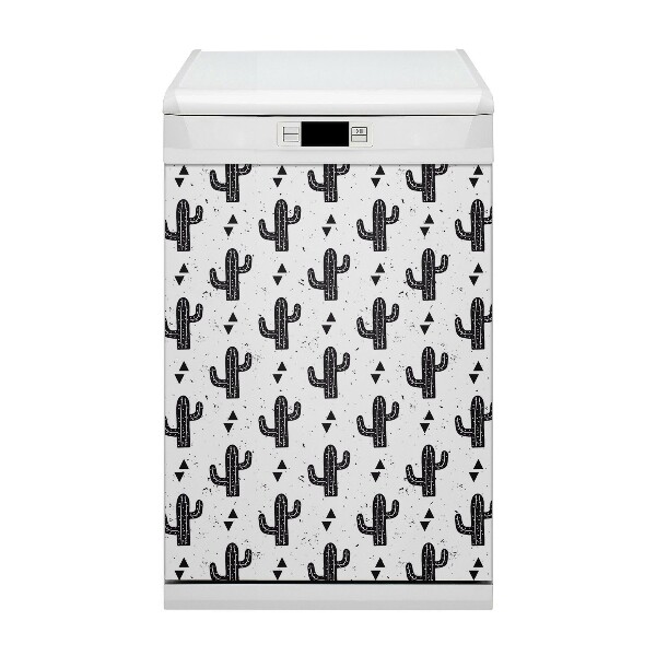 Magnetic dishwasher cover Black cacti