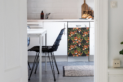 Dishwasher cover Red flowers