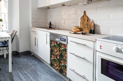 Dishwasher cover Red flowers