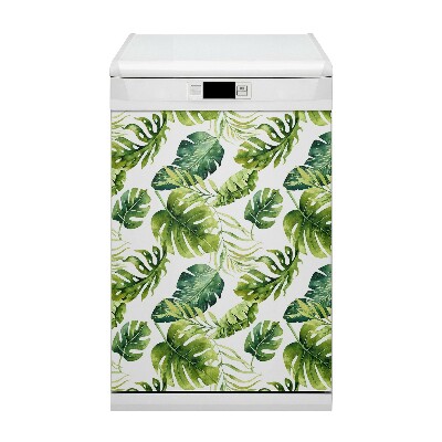 Magnetic dishwasher cover Exotic leaves