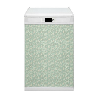 Dishwasher cover magnet White flowers