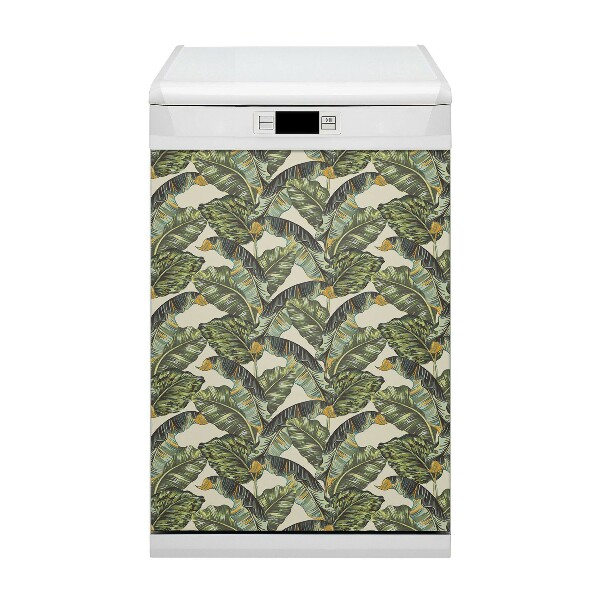 Magnetic dishwasher cover Tropical leaves