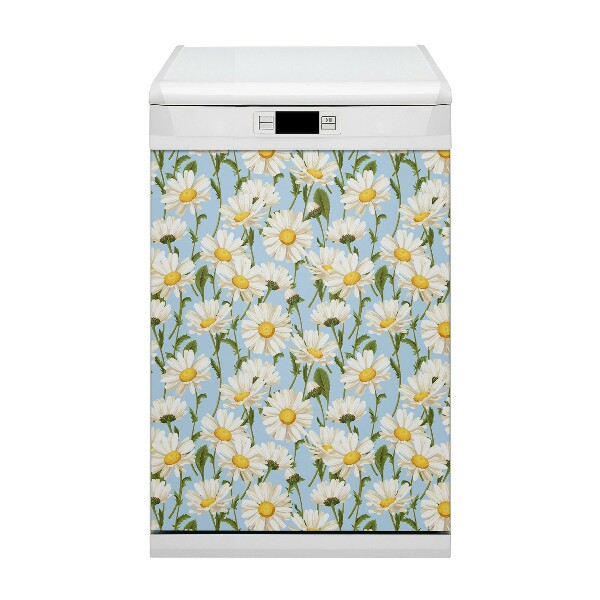 Magnetic dishwasher cover Chamomile flowers