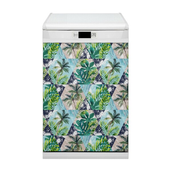 Magnetic dishwasher cover Tropical mosaic