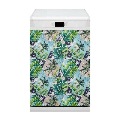 Magnetic dishwasher cover Tropical mosaic