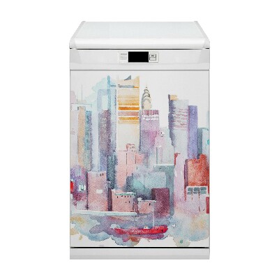 Magnetic dishwasher cover City by the water