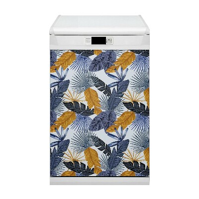 Magnetic dishwasher cover Palm leaves