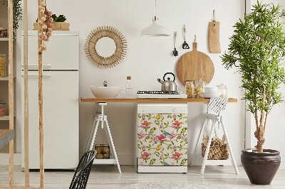 Magnetic dishwasher cover Flowers and birds