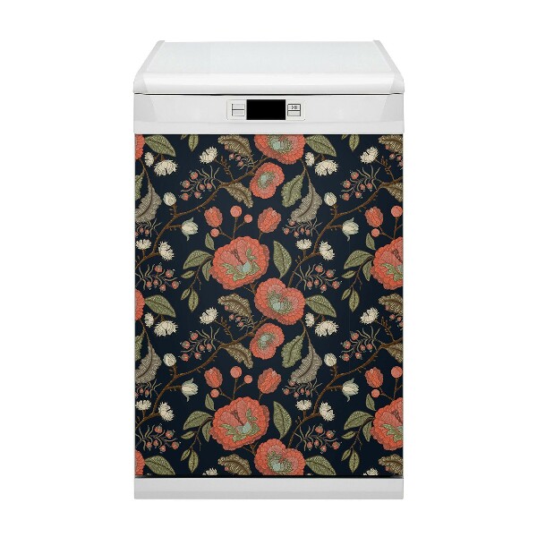 Dishwasher cover Retro flowers