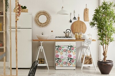 Magnetic dishwasher cover Peonies