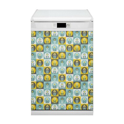 Magnetic dishwasher cover Floral pattern