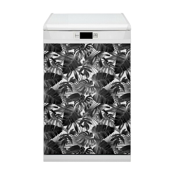 Magnetic dishwasher cover Dark leaves