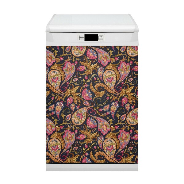 Magnetic dishwasher cover Colorful paisley