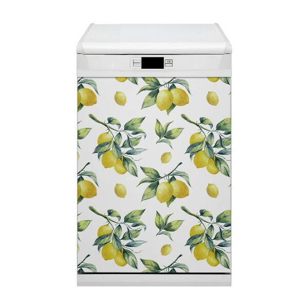 Dishwasher cover magnet Yellow lemons