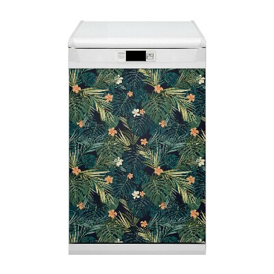 Magnetic dishwasher cover Flowers and leaves