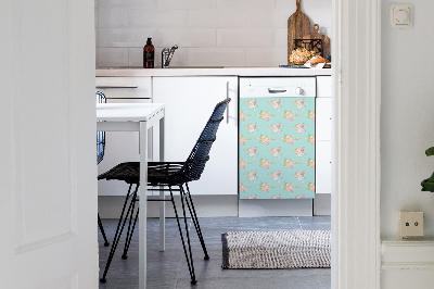 Dishwasher cover magnet Pastel bouquets