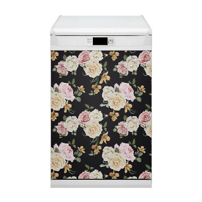 Magnetic dishwasher cover Vintage roses