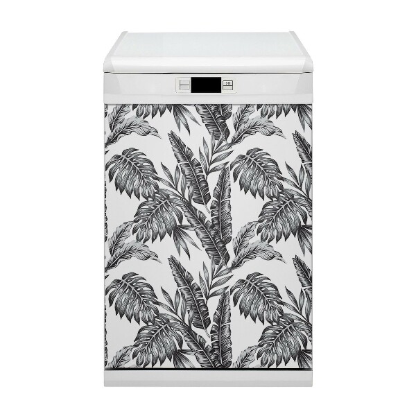 Magnetic dishwasher cover Palm leaves