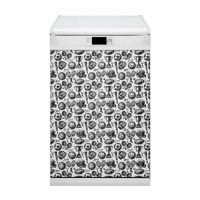 Magnetic dishwasher cover Sports motifs