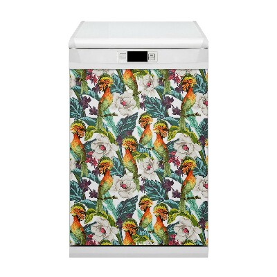 Dishwasher cover magnet Exotic birds