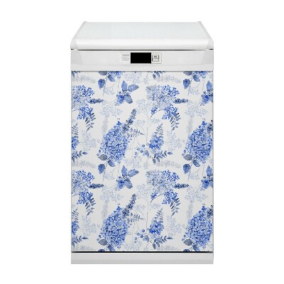 Dishwasher cover magnet Blue hydrangea